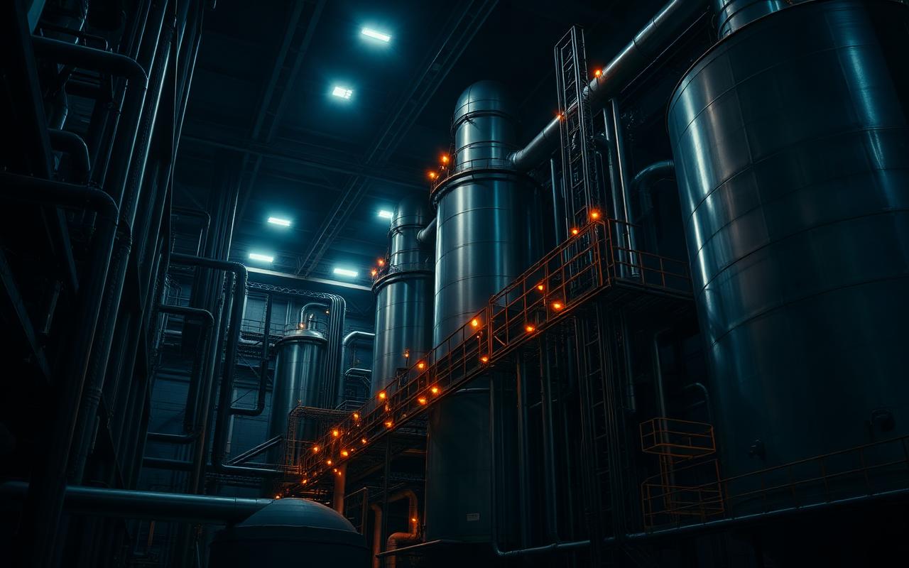 Industrial manufacturing plant interior